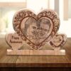 Personalized Wooden Engraving Photo Frame & Plaques Triple Heart Design 7 11