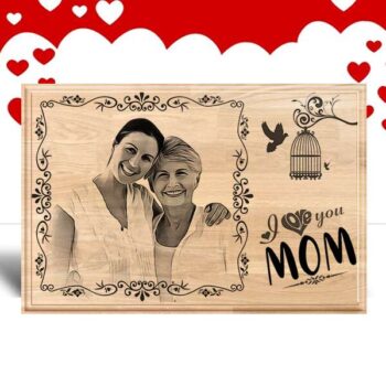 Personalized Mother's day Gifts (12 x 8 in) | Photo on Wood | Wooden Engraving Photo Frame & Plaques 5