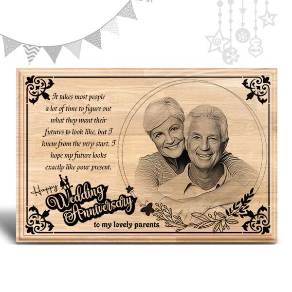 WINGS GUARD Personalized Wedding Anniversary gift Wooden photo frame deep  engraving can be customized for any occasion DESIGN 6 Size seven inch :  Amazon.in: Home & Kitchen
