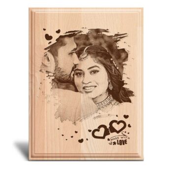 Personalized Valentines day Gifts (8x6 inches) | Engraved Plaques | Wooden Engraving Photo Frame | Design 4 7